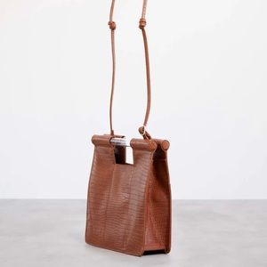 Beis crossbody cognac croc
